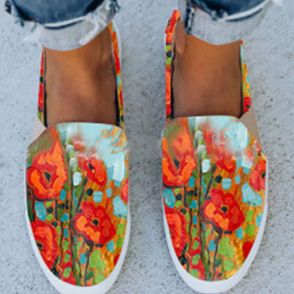 Women Fashion Printing Canvas Shoes