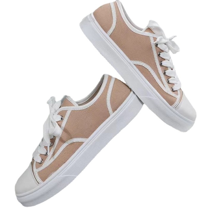Woman Fashion All-match Thick-soled Canvas Shoes