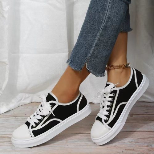 Woman Fashion All-match Thick-soled Canvas Shoes