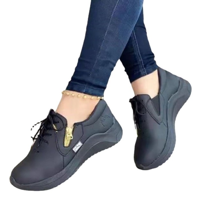 Women Lace-Up Wedges Sneakers