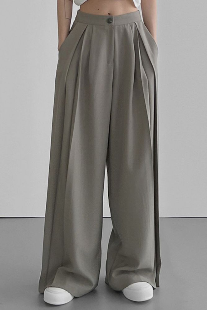 Women's Casual Draped Pleated Loose Suit Pants