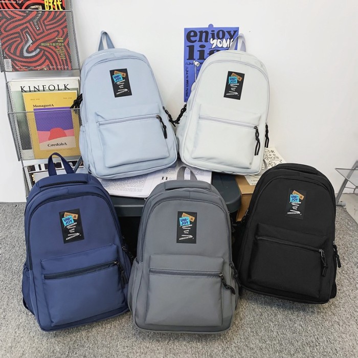 New Simple Solid Color Large Capacity Casual Backpack