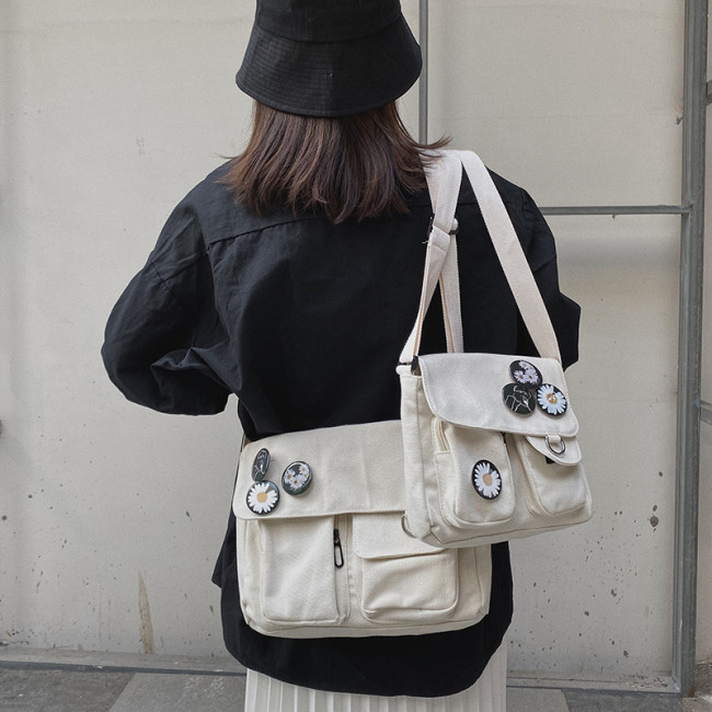Chic Harajuku Versatile One-shoulder Crossbody Canvas Bag