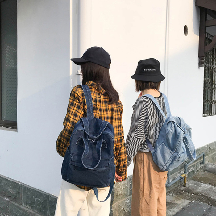 Fashion Denim School Bag High Capacity Backpacks
