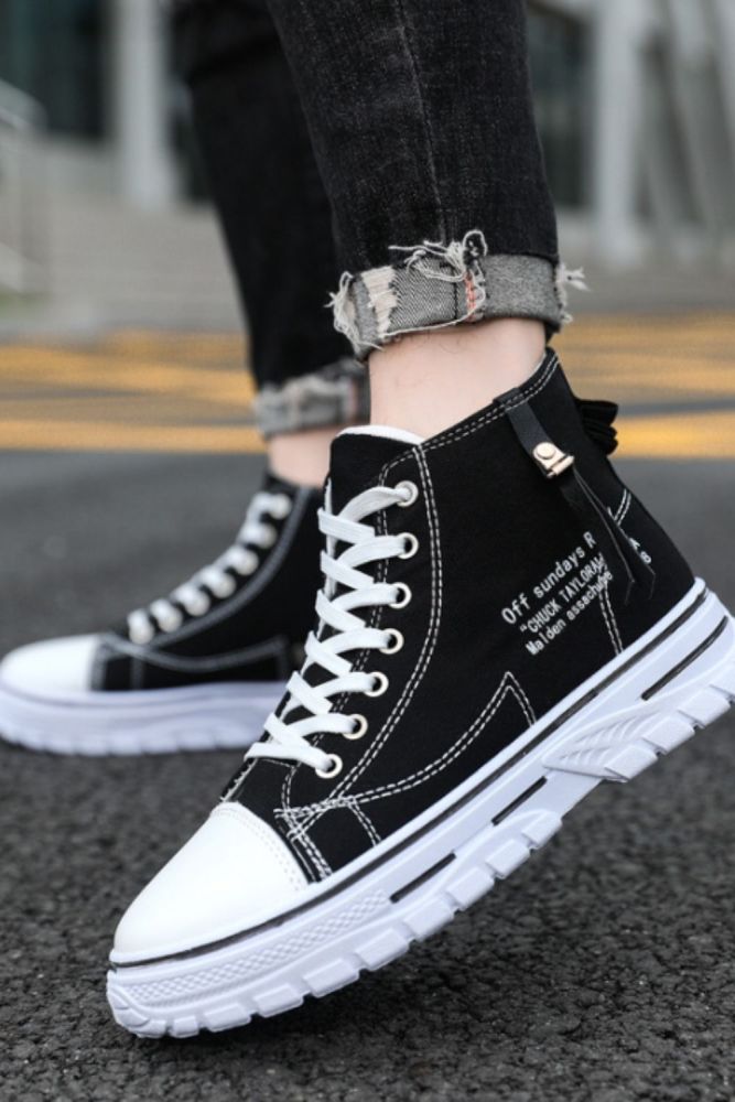 Men's Fashion All-match High Top Flat Sneakers