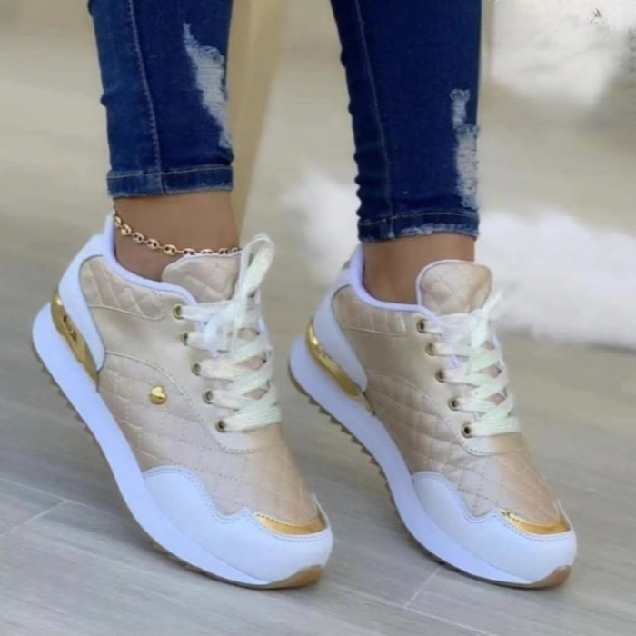 Women Mesh Patchwork Lace Up Comfortable Sneakers