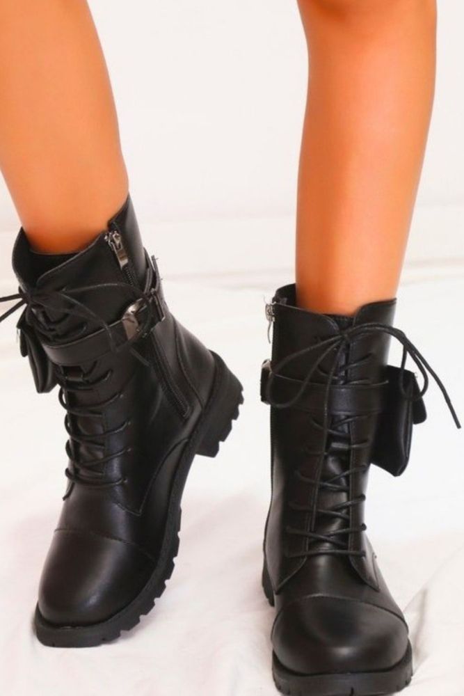 New Non-slip Thick Mid-Calf Lace-up Boots