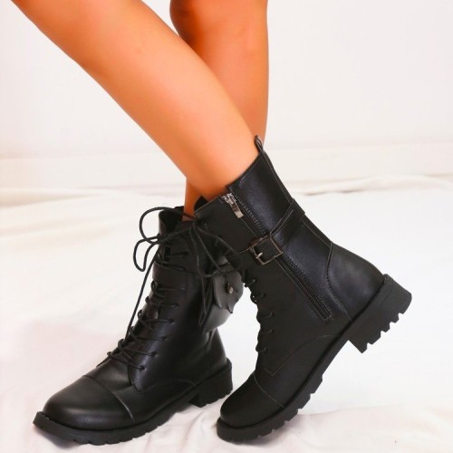 New Non-slip Thick Mid-Calf Lace-up Boots