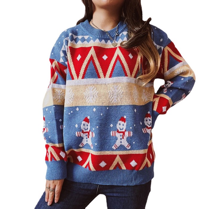 New Thick Warm Knitted O Neck Christmas Sweaters
