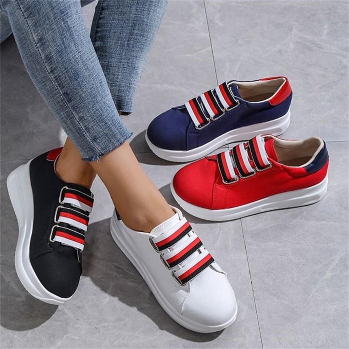 Women's Mix Color Elastic Band Casual Sneakers