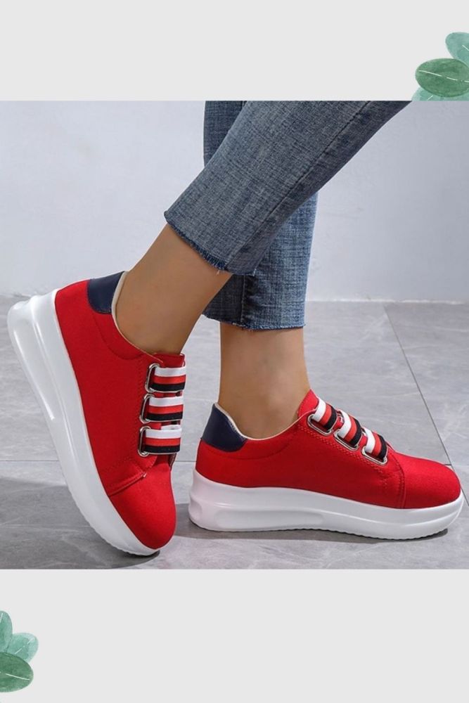 Women's Mix Color Elastic Band Casual Sneakers