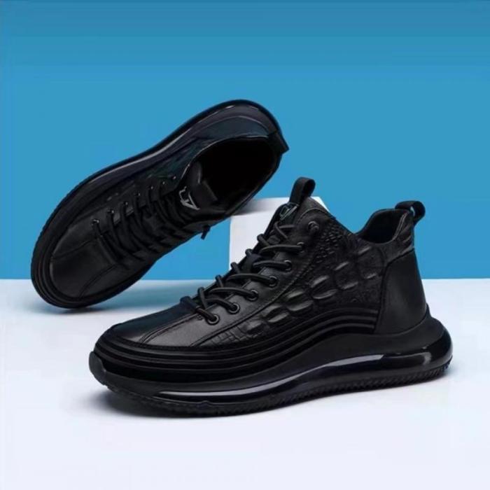 Men's Fashion Solid Slip Lace-up Walking Comfortable Sneakers