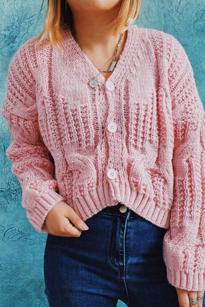 Women Casual Twist Hollow Out Short Cardigan