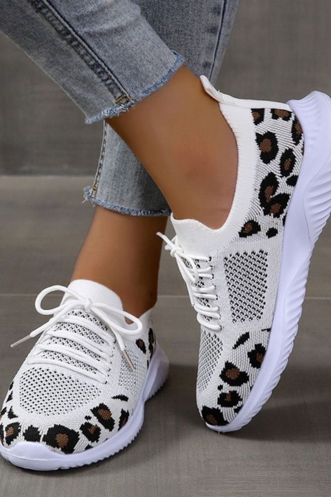 Women's Flying Woven Soft Bottom Color Matching Sneakers