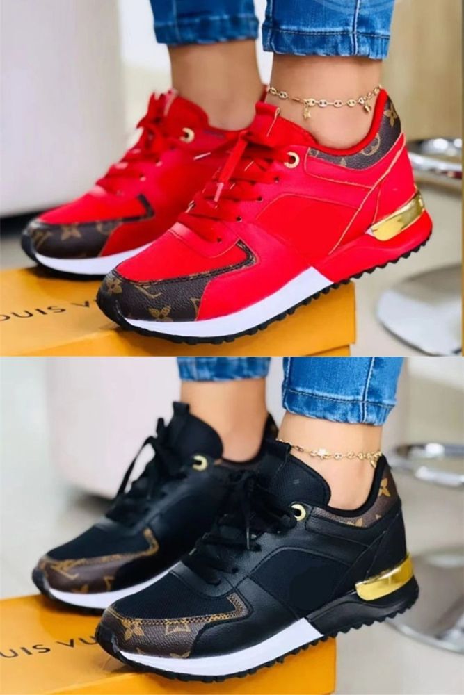 Women's Patchwork Lace Up Outdoor Running Sneakers