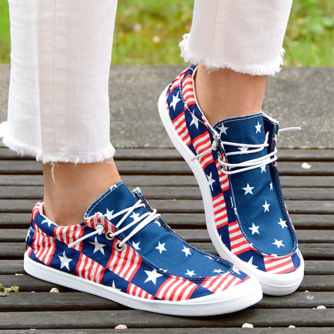 Woman Comfort Soft Sole Round Toe Pump Casual Canvas Shoes