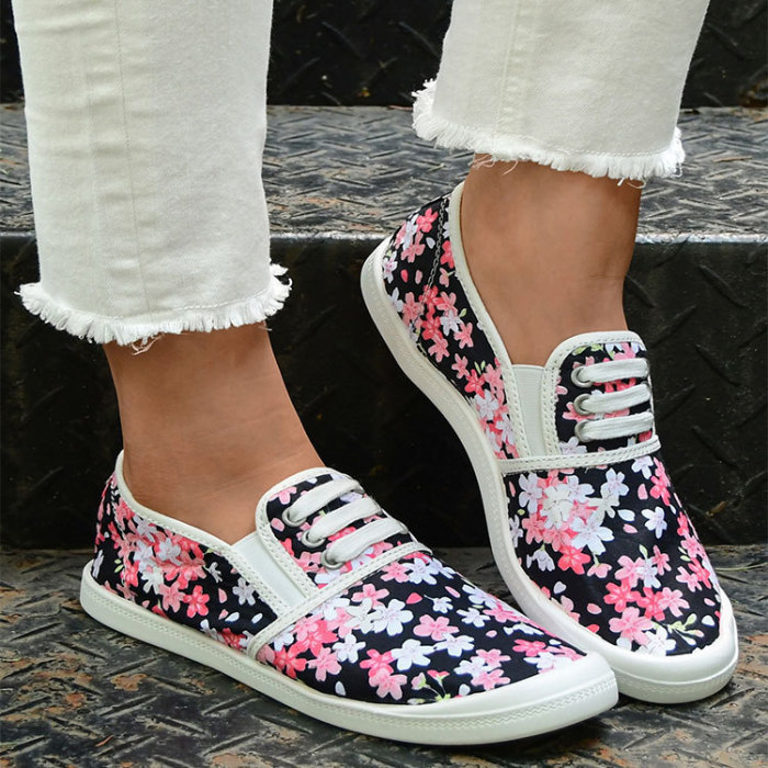Woman Comfort Soft Sole Round Toe Pump Casual Canvas Shoes