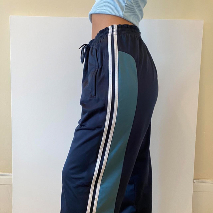 Trendy Women's Loose Color Block Design Casual Pants