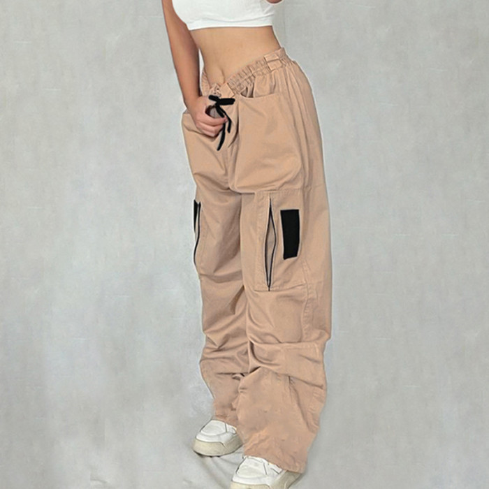 Women's Fashion Drawstring Casual Cargo Pants