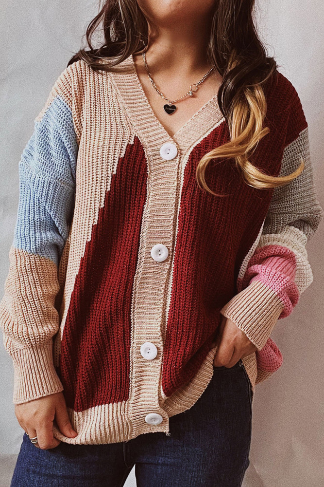 Women Single-Breasted Batwing Sleeve Knitted Cardigan