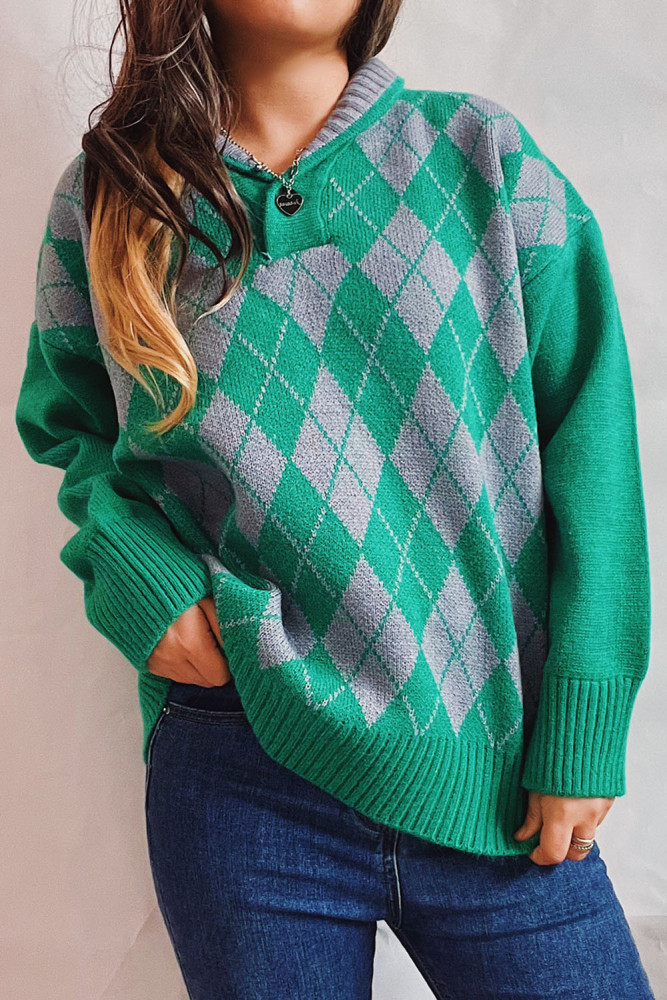 Women's New Chic Casual Plaid Knitted Sweaters