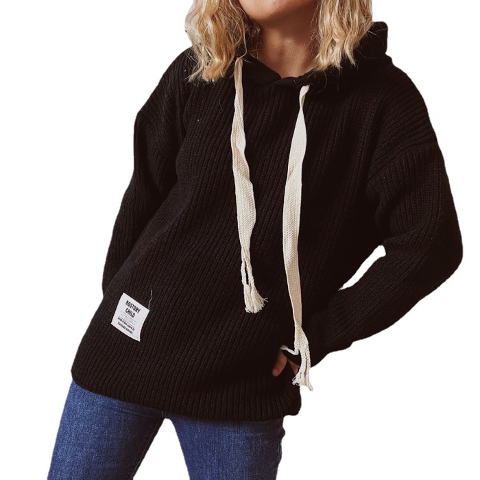 Women's Thick Warm Hooded Long Sleeve Loose Sweaters