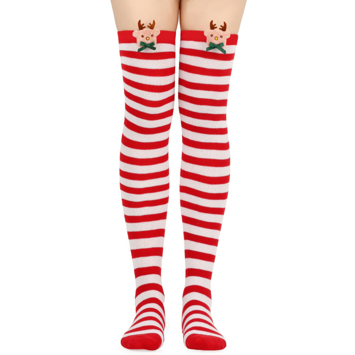 Women's Striped Stockings Long Knit Warm Socks