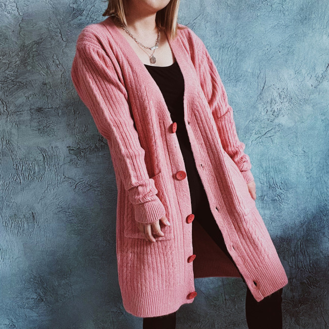 Women Loose Single-breasted Knitted Long Cardigan