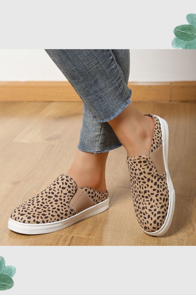 Women Fashion Leopard Slip-on Casual Shoes