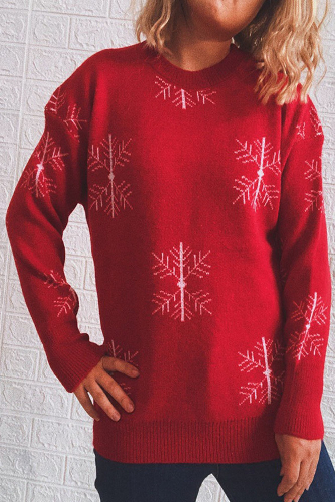 Christmas Bell Snowflake Bow Thickened Warm Chic Sweaters