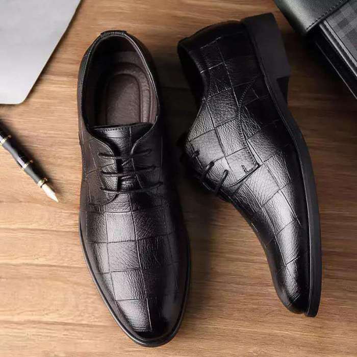 Men's Fashion Casual All-match plaid Lace Up Oxfords