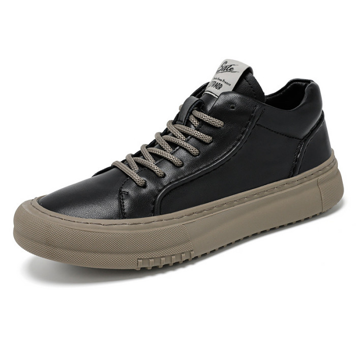 Fashion Thick-soled Leather Casual Non-slip Sneakers