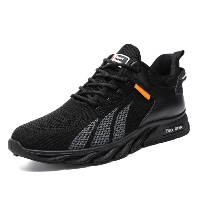 Men's Thick Sole Breathable Lace Up  Versatile Running Sneakers