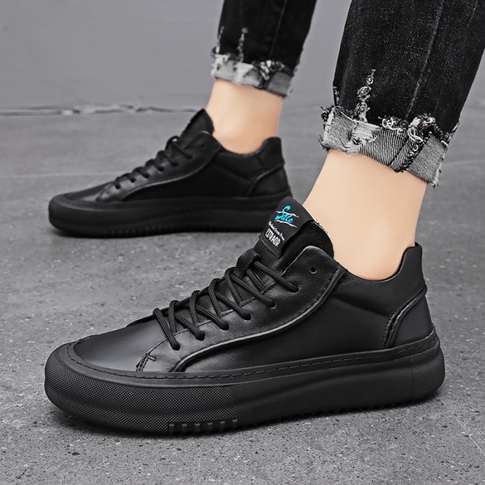 Fashion Thick-soled Leather Casual Non-slip Sneakers