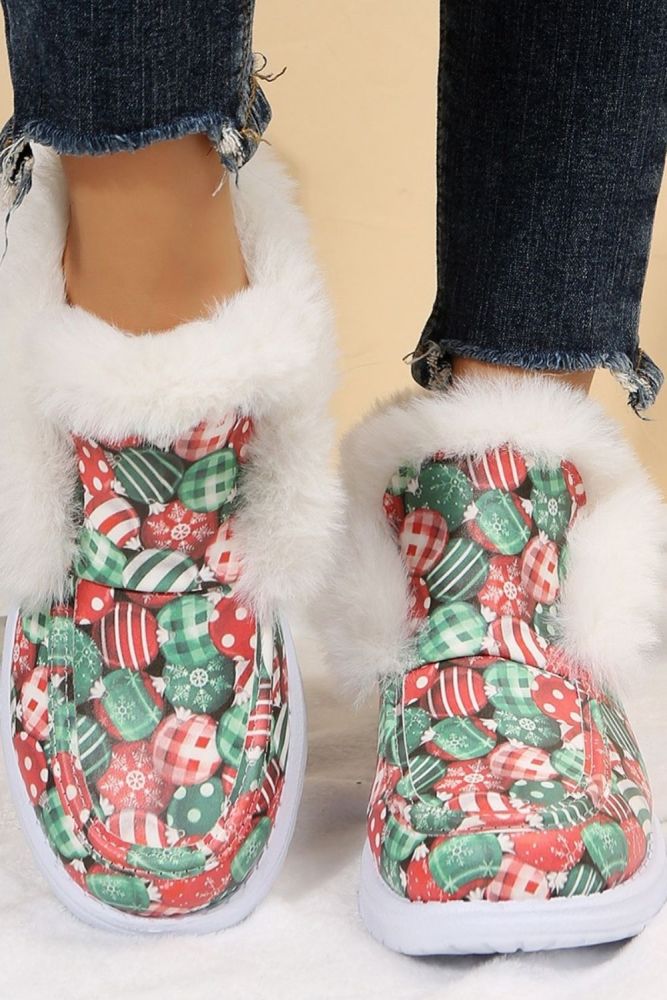 New Casual Colorful Slip-on Flat Snow Boots