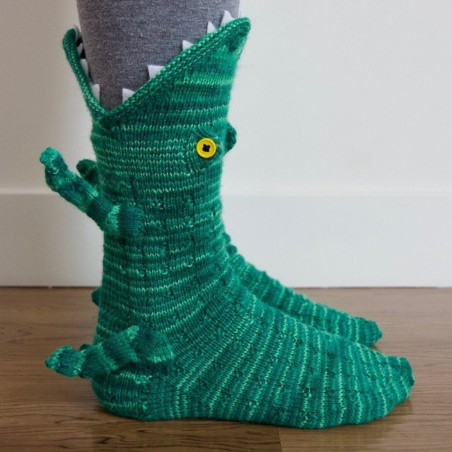 Cute Unisex Crocodile Knit Warm Floor Socks