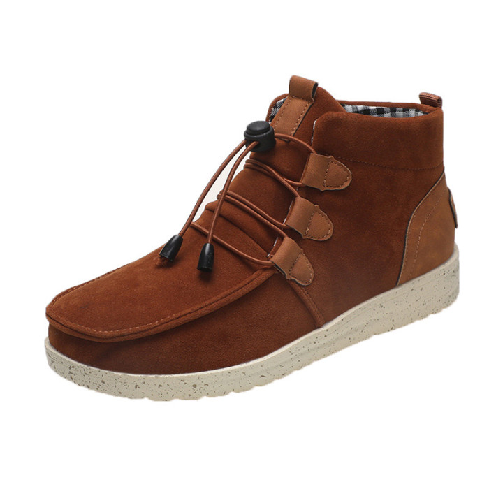 Women Flat Casual Lace Up Comfortable Ankle Boots