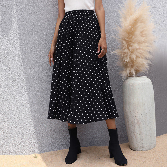 Elegant Polka Dot Midi A Line Casual Skirts