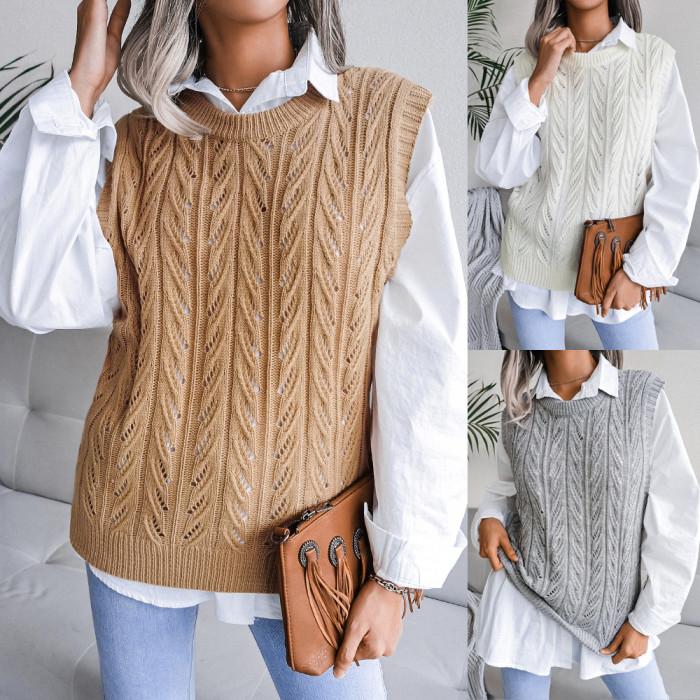 Fashion Casual Plaid Knitted Sweater Vest