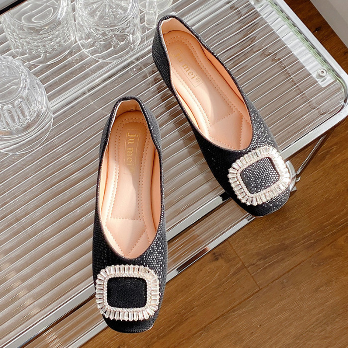Retro Square Toe Slip on Elegant Party Wedding Shoes