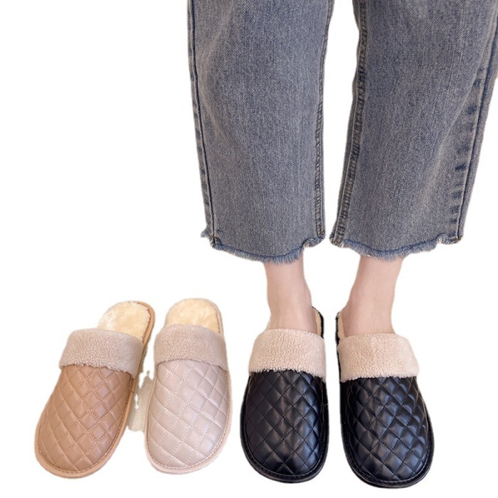 Women Closed Toe Home Indoor Non-Slip Warm Slippers