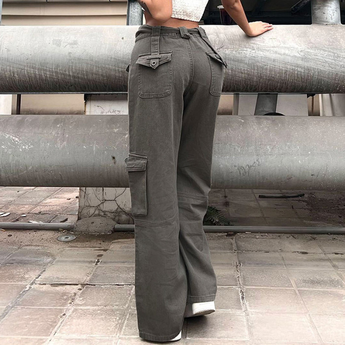 Women's Fashion Sexy Low Waist Loose Casual Cargo Pants