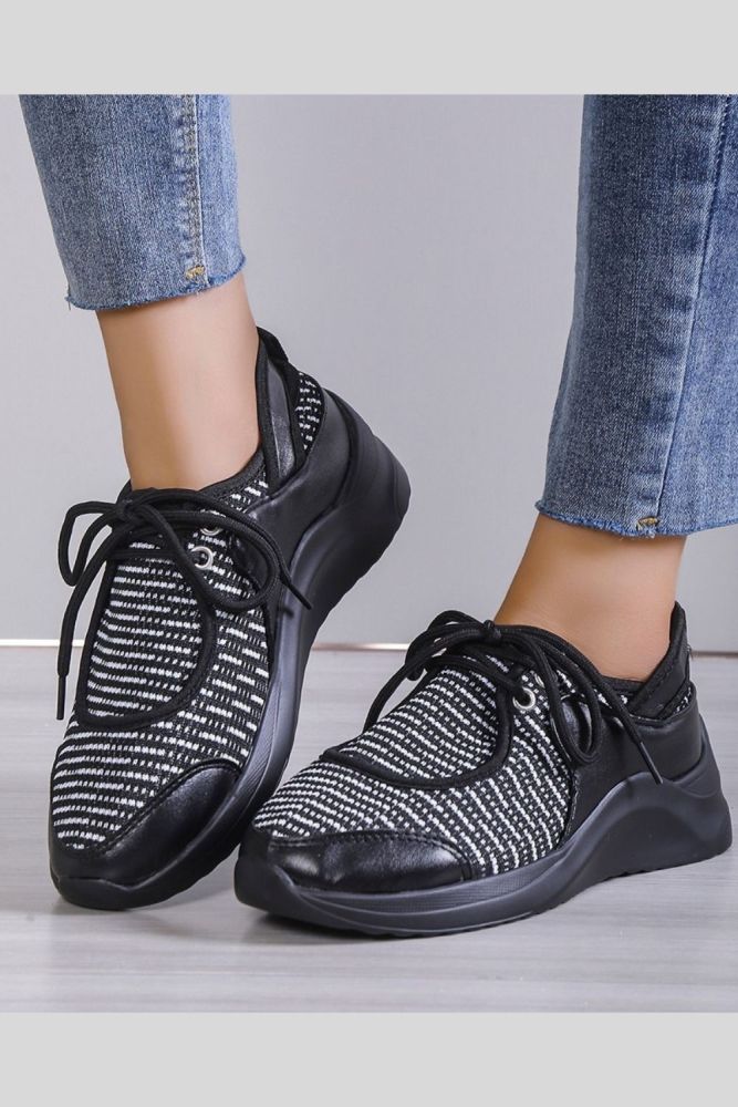 Leisure Lace-up Height Increasing Sneakers