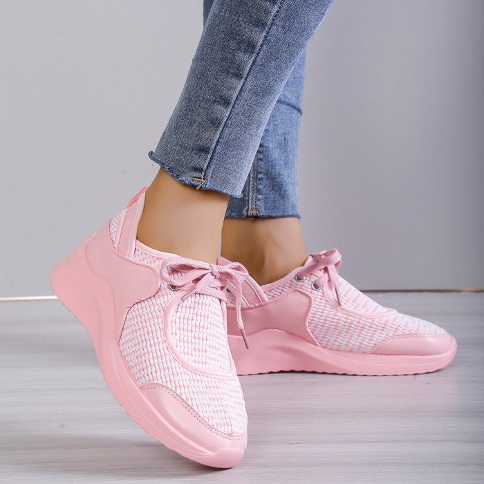Leisure Lace-up Height Increasing Sneakers