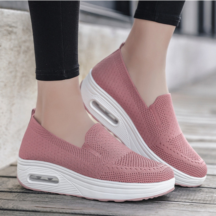 Women Fly Weave Breathable Casual Shoes Women Hollow Out Flats Shoes