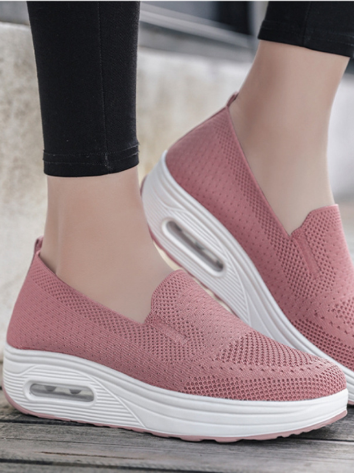 Women Fly Weave Breathable Casual Shoes Women Hollow Out Flats Shoes