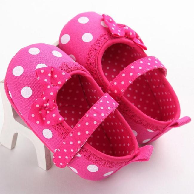 Baby Toddler Shoes Infant Princess Bowknot Dot Soft Sole Kid Girls Baby Band Crib Shoes