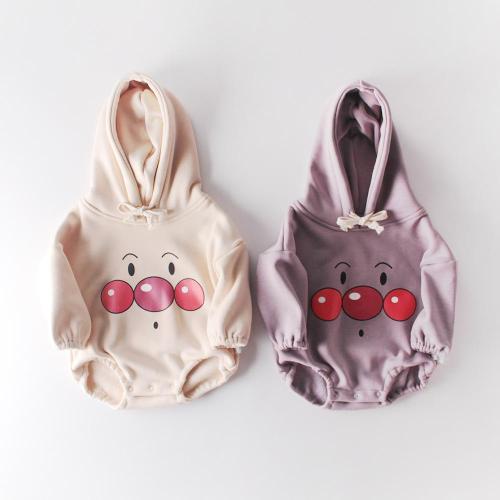 Winter Baby Newborn Clothes Hooded Jumpsuit Climbing Clothes Plus Velvet Thickening