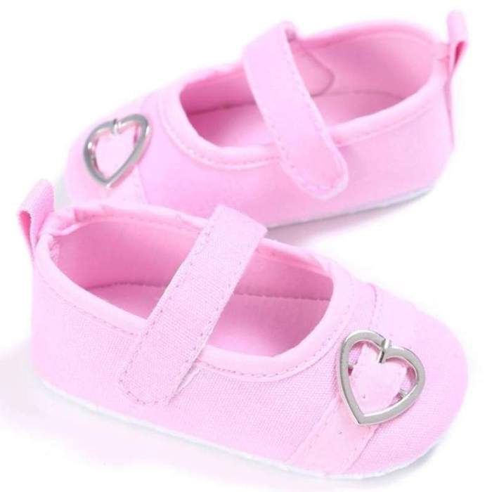 Baby Girls Sweet Pink Color Heart Pattern Princess Anti-slip Shoes