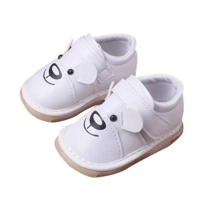 Baby Shoes Leather Casual Flats Shoes Cartoon Animal Theme
